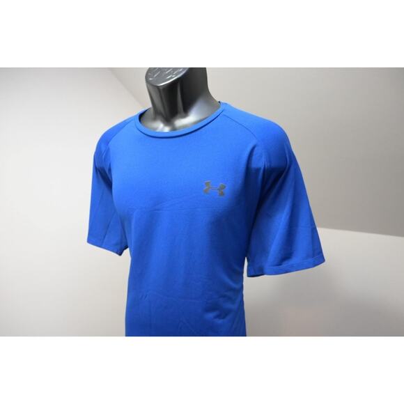 Under Armour Gym Shirt The Tech Tee HeatGear Blue Athletic Mens Size XL - Picture 3 of 10